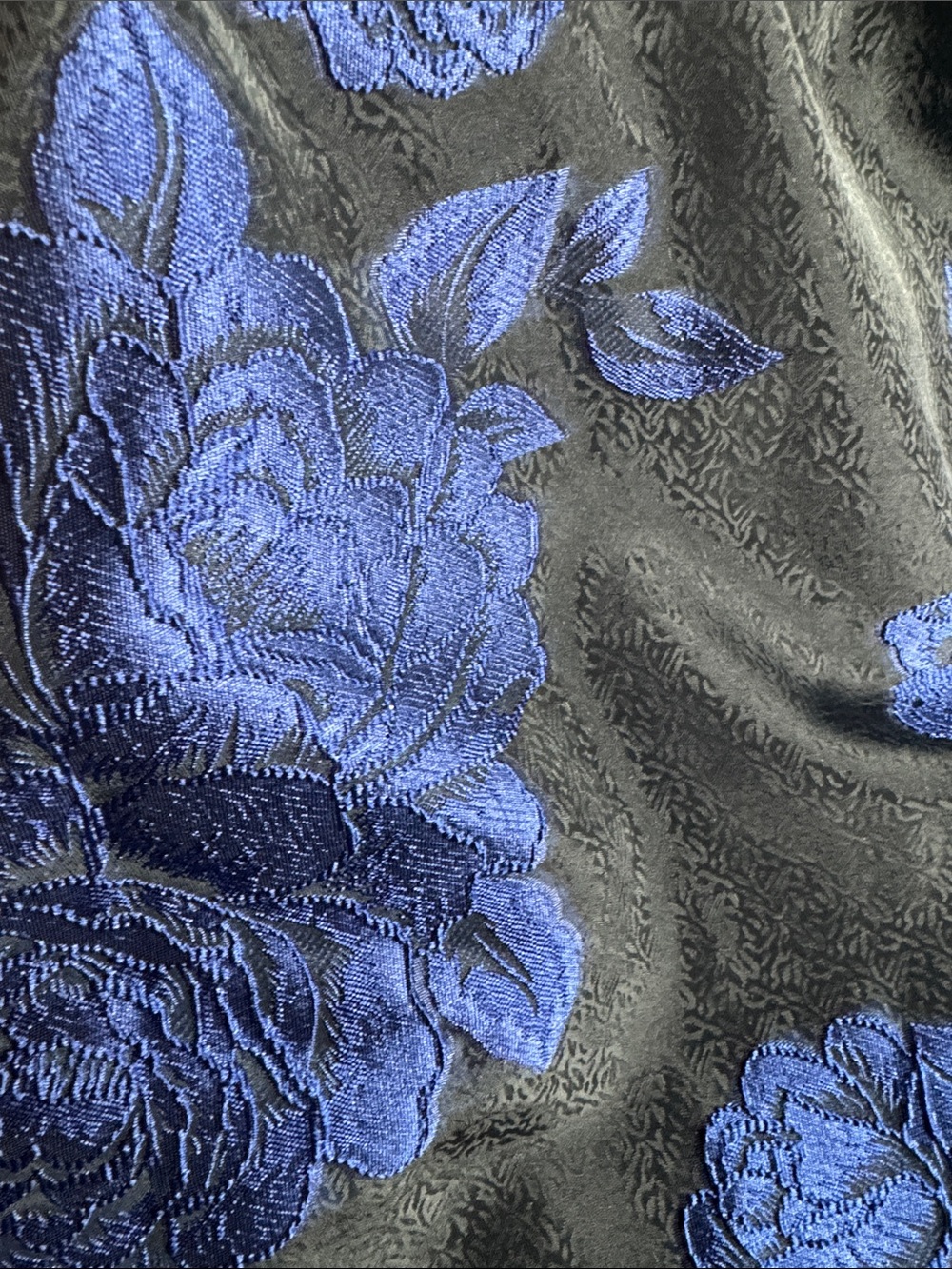 New York & Company Royal Blue Black Floral Jacquard A-Line Skirt | NEW | Size 6 - Picture 11 of 16
